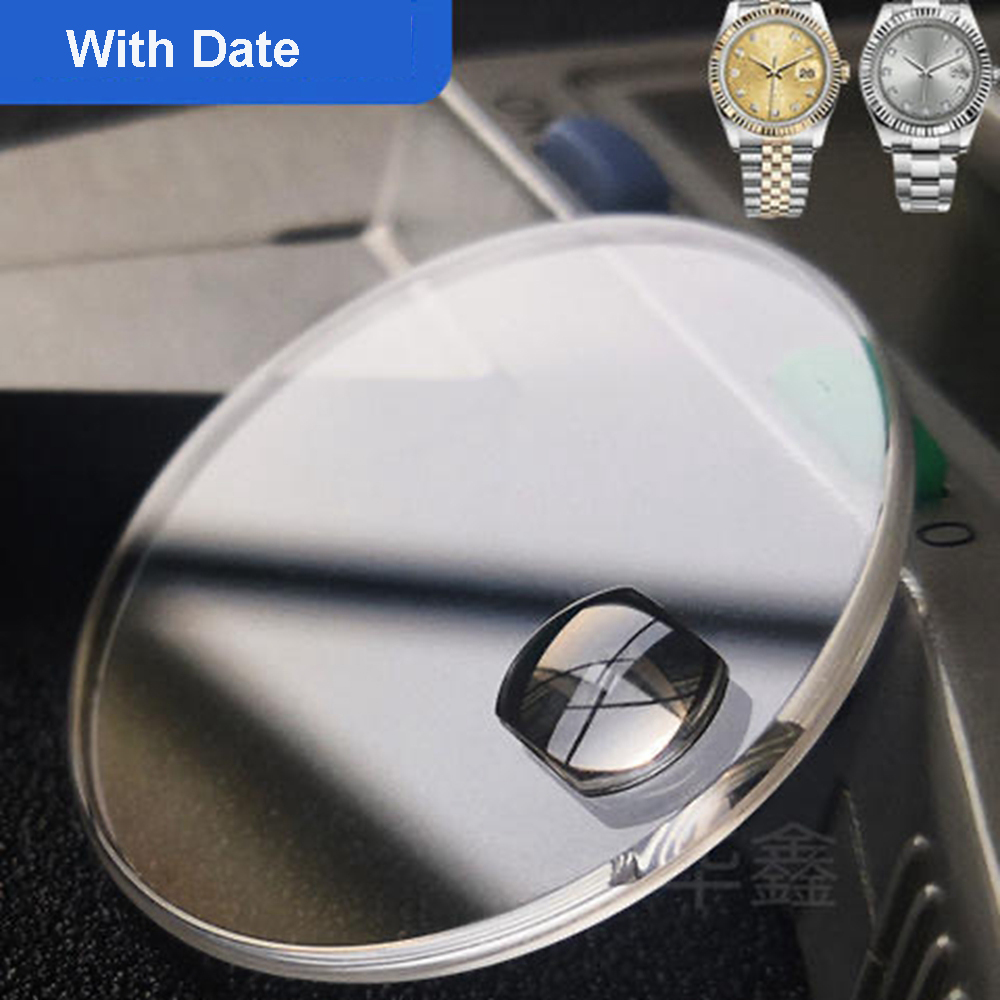 Rolex Watch Datejust - ไพลินคริสตัลเหมาะสําหรับ DATEJUST 36 กรณีแบนพร้อมหน้าต่างวันที่ไม่มีโลโก้ Anti-Scratch นาฬิกาแก้วปะเก็นสําหรับ