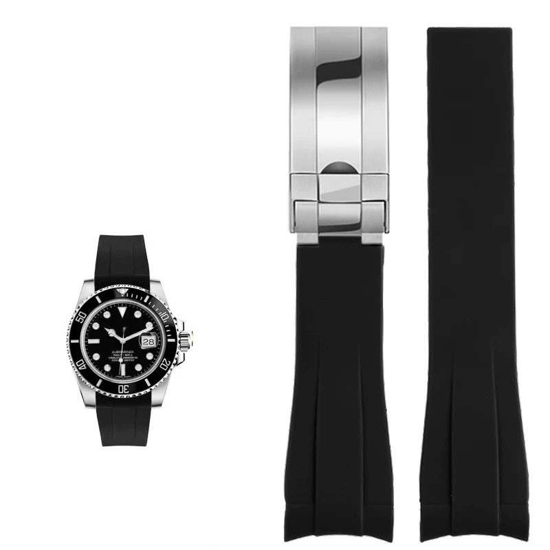 Rolex Watch Submariner - สำหรับอุปกรณ์เสริมนาฬิกา Rolex สายซิลิโคนขนาด 20 มม. สายนาฬิกาแท้สำหรับรุ่น