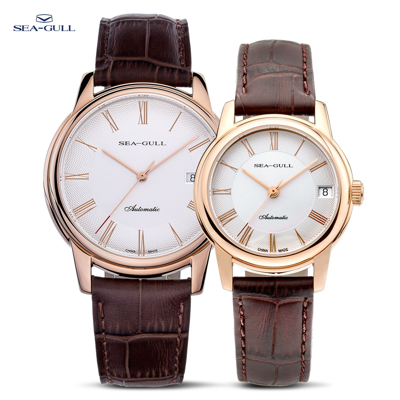 Seiko Watch Presage - Seagull ชายนาฬิกากลไก Sleek Minimalist หนัง30M นาฬิกาปฏิทินกันน้ำธุรกิจคู่นาฬิกา