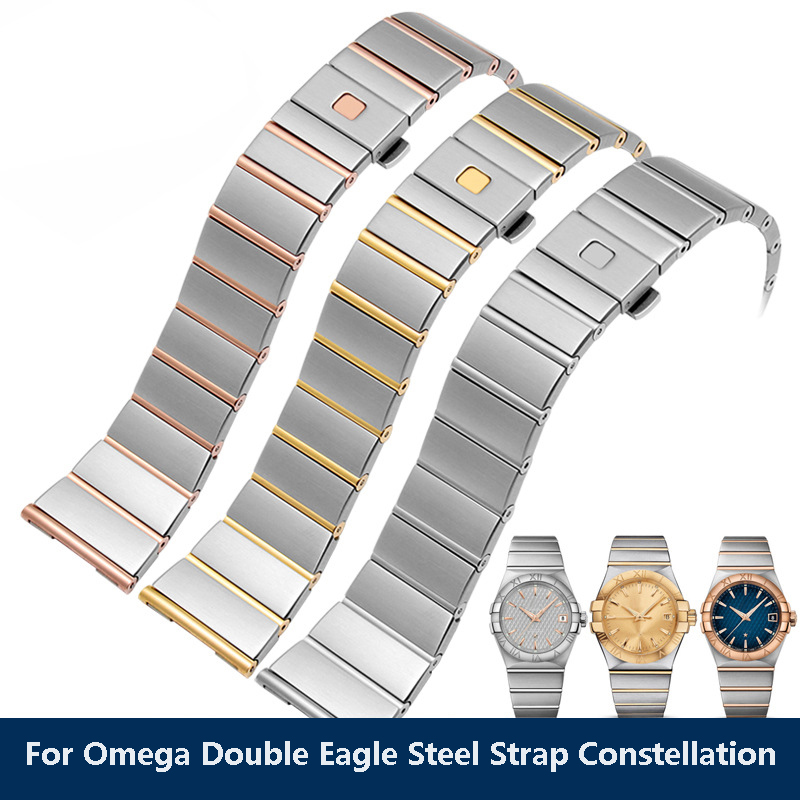 Omega Watch Constellation - สำหรับโอเมก้า ดับเบิ้ล อีเกิ้ลสายเหล็ก คอนสเทลเลชั่น ซีรีส์สร้อยข้อมือผู้ชายและผู้หญิงสายนาฬิกาอุปกรณ์เสริมโลหะ 17