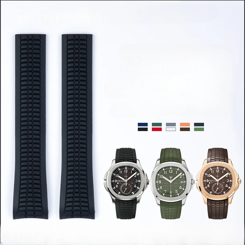 Patek Philippe Watch Aquanaut - สายนาฬิกาซิลิโคนกันเหงื่อขนาด21มม. นำเข้าสำหรับ Patek Philippe 5167r ระเบิดมือ