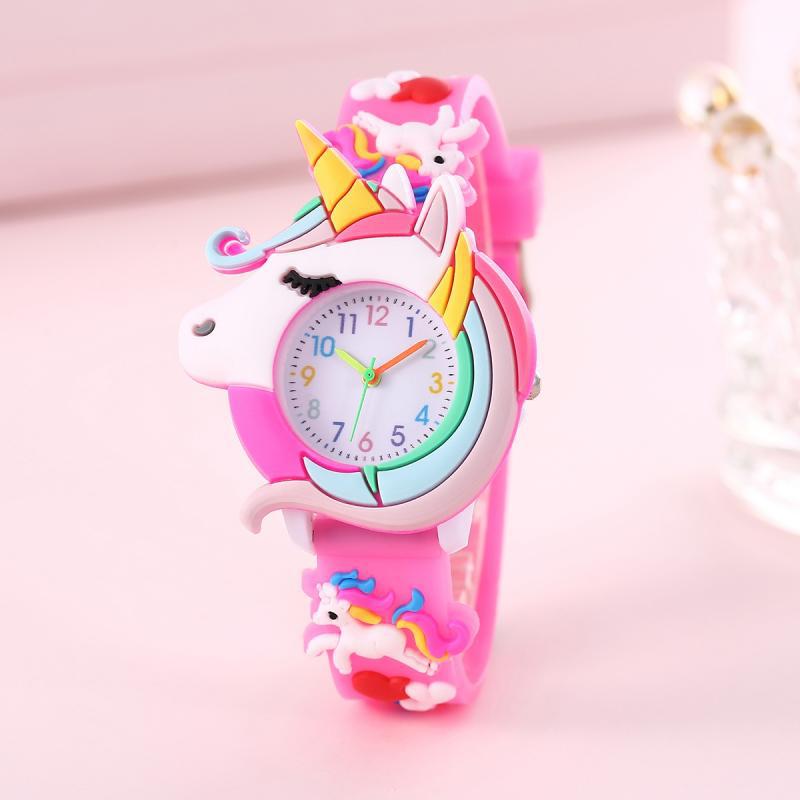 Silicone Watch Band 22Mm - นาฬิกาเด็กสายซิลิโคนลายสายรุ้งใหม่ นาฬิกาควอตซ์การ์ตูนน่ารักสำหรับเด็กผู้หญิง นาฬิกาเด็กผู้ชายและเด็กผู้หญิง