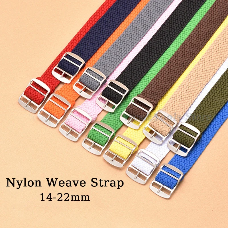 Nato Strap Nylon - ไนลอนสานสายนาฬิกาสําหรับ Perlon สายรัดข้อมือผู้หญิงสร้อยข้อมือผู้ชายนาฬิกาอุปกรณ์เสริม 14 มม.16 มม.18