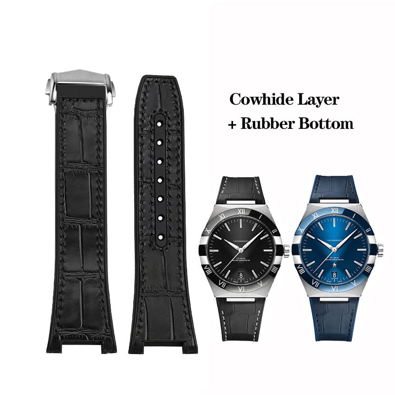 Omega Watch Constellation - สำหรับ Omega กลุ่มดาว41มม. สายนาฬิกาแมนฮัตตัน39มม. ซีรีส์หนังวัวชั้นยางด้านล่างของหอดูดาวสำหรับสุภาพบุรุษขนาด25*14มม.