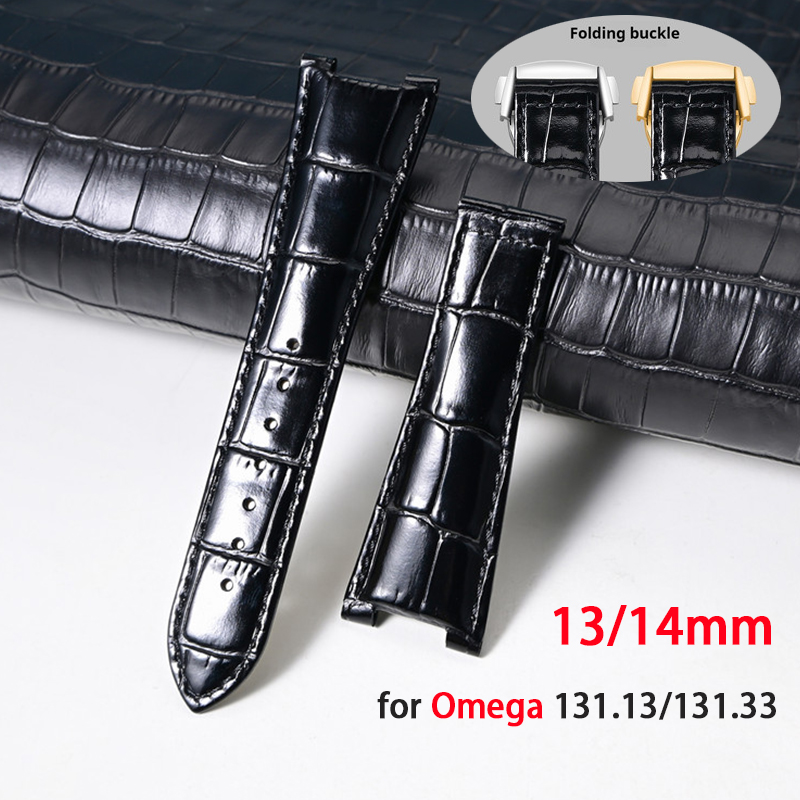 Omega Watch Constellation - สายนาฬิกาหนังวัวแท้แบบเว้า สำหรับนาฬิกา Omega Constellation 131.13/131.33 ขนาด