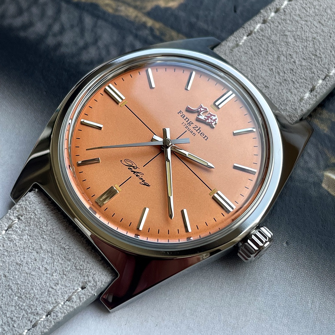 Seiko Watch Presage - นาฬิกา Merkur หน้าปัดลายปลาแซลมอน นาฬิกาโลหะวินเทจคลาสสิก นาฬิกาไขลานแบบไขลานด้วยมือสำหรับผู้ชาย Relogio