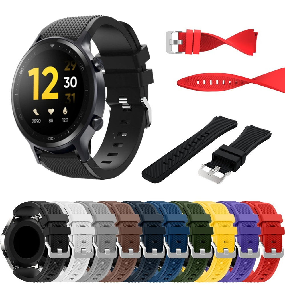 Silicone Watch Band 22Mm - 22มม.สายคล้องคอซิลิโคนสำหรับ Realme นาฬิกา S Pro กีฬาสร้อยข้อมือสำหรับ