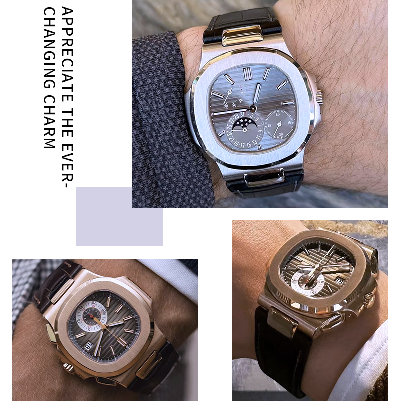25Mm เว้าส่วนโลหะหนังแท้สำหรับ - Patek Philippe Watch Nautilus บทวิจารณ์และราคา