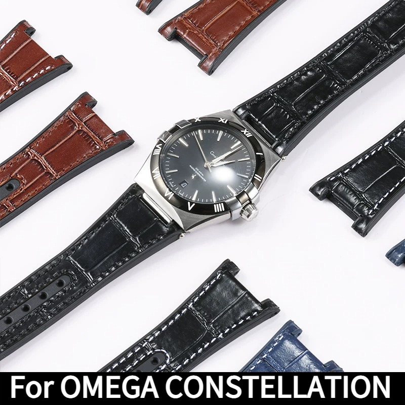 สายนาฬิกาหนังแท้ลายจระเข้ ซิลิ - Omega Watch Constellation บทวิจารณ์และราคา