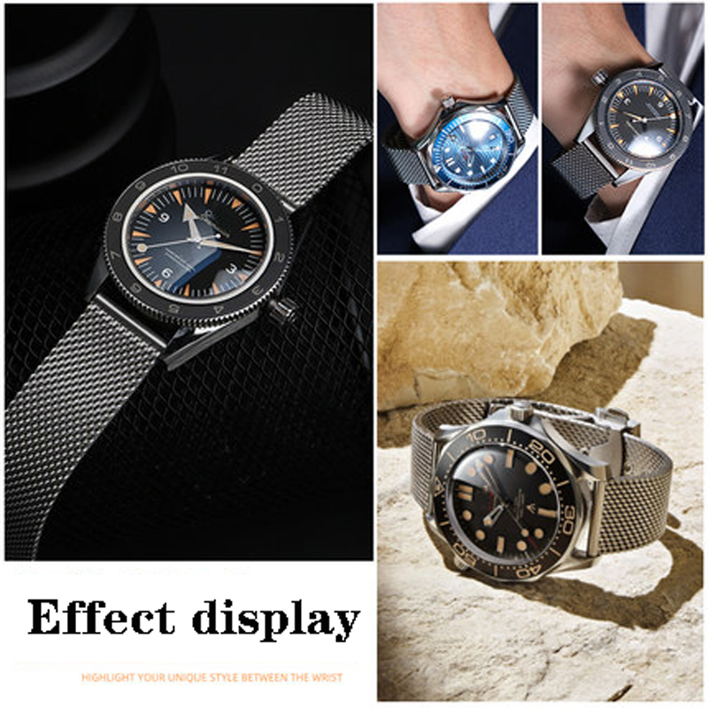 20มม.22มม.แท่งสแตนเลสสตีลตาข่า - Omega Watch Seamaster บทวิจารณ์และราคา