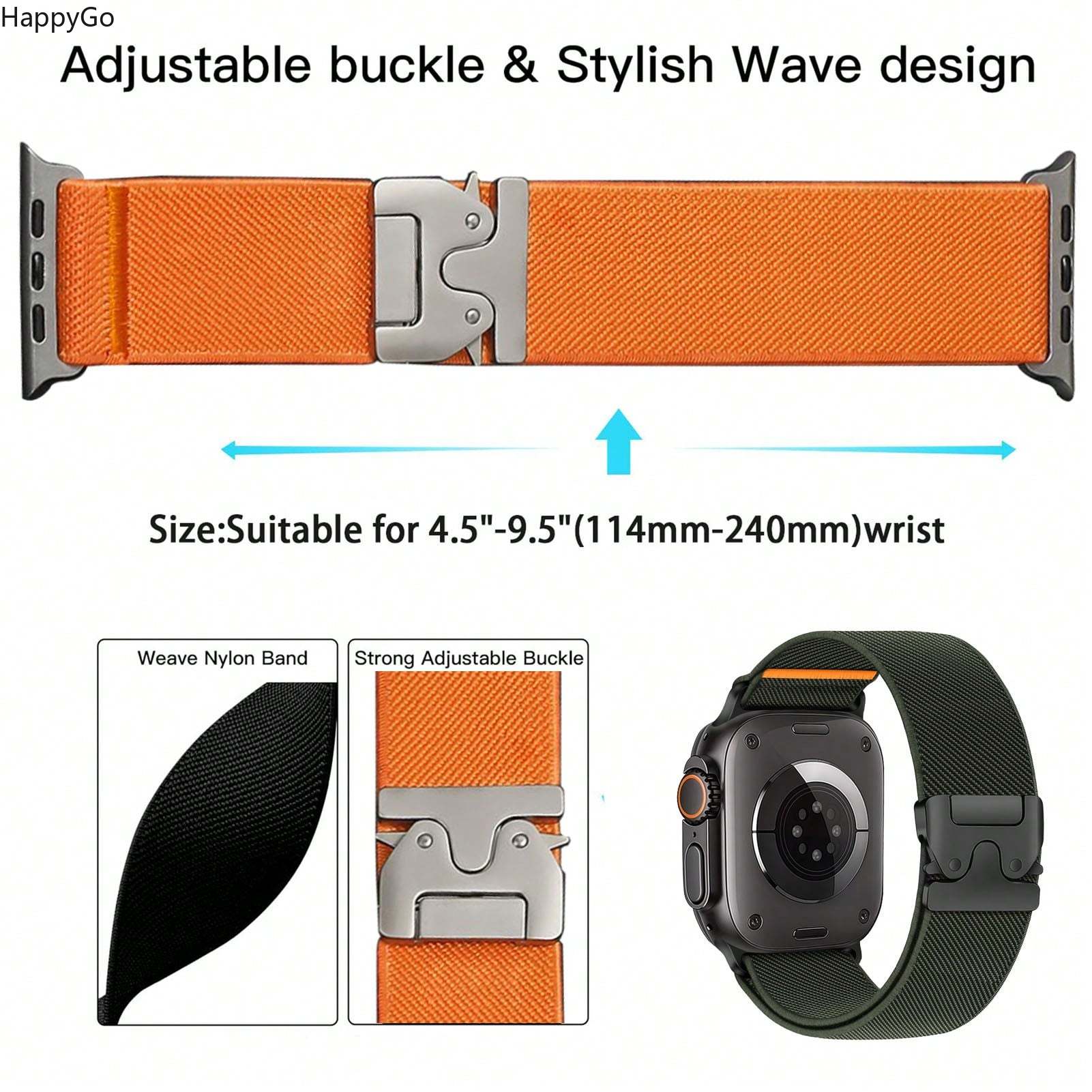 สายรัดข้อมือไนลอนยืดหยุ่นแบบกว - Parachute Strap Elastic บทวิจารณ์และราคา