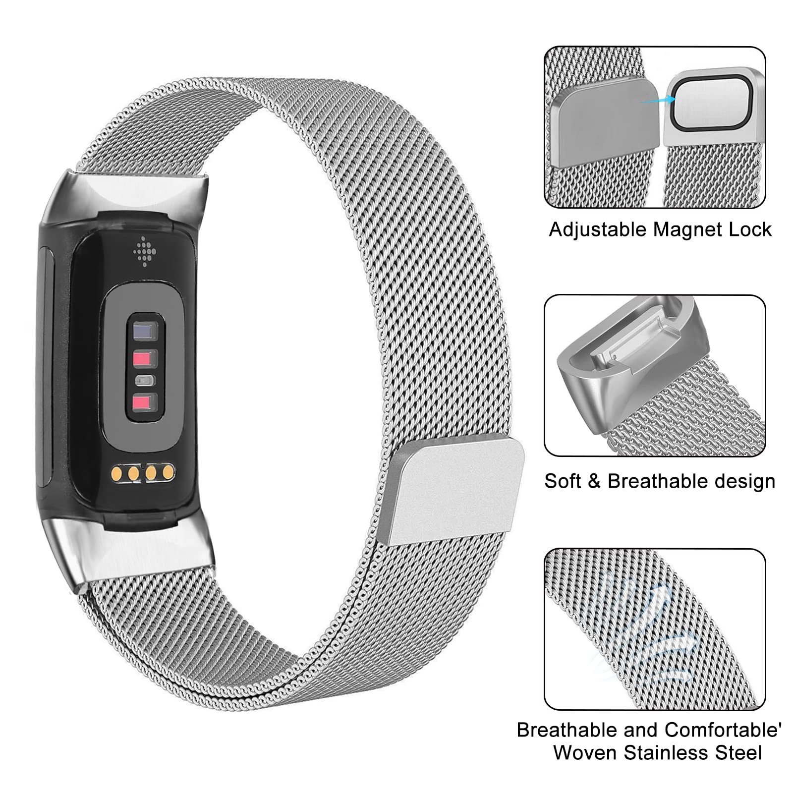 Milanese loop สําหรับ fitbit c - Milanese Loop Magnetic บทวิจารณ์และราคา