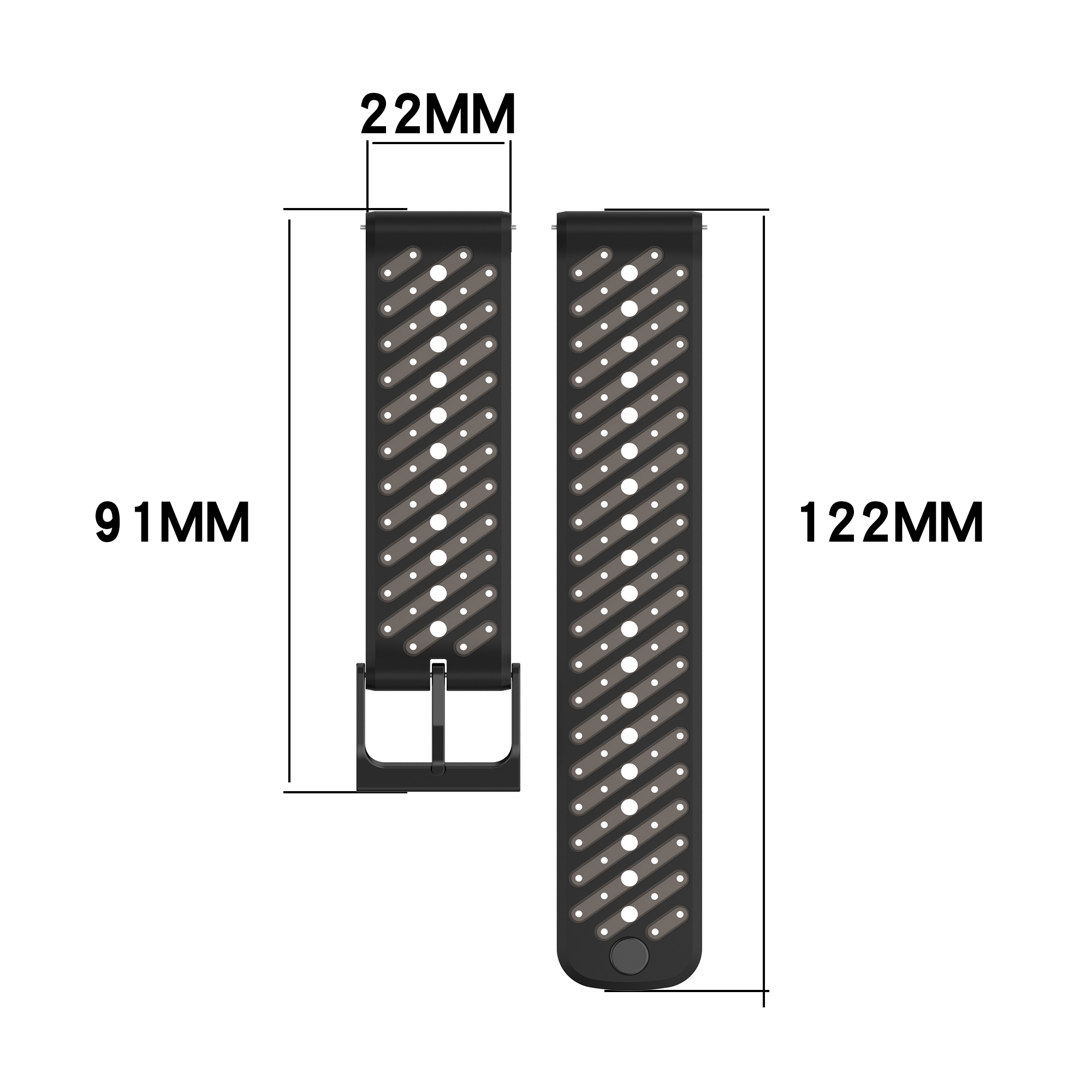 สายรัดข้อมือซิลิโคนสำหรับกีฬา  - Silicone Watch Band 22Mm บทวิจารณ์และราคา