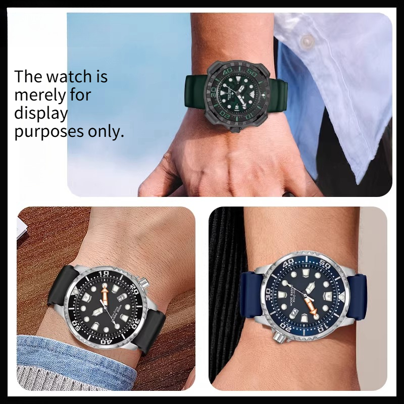 สายนาฬิกาซิลิโคนขอบโค้งสำหรับ  - Citizen Watch Promaster บทวิจารณ์และราคา