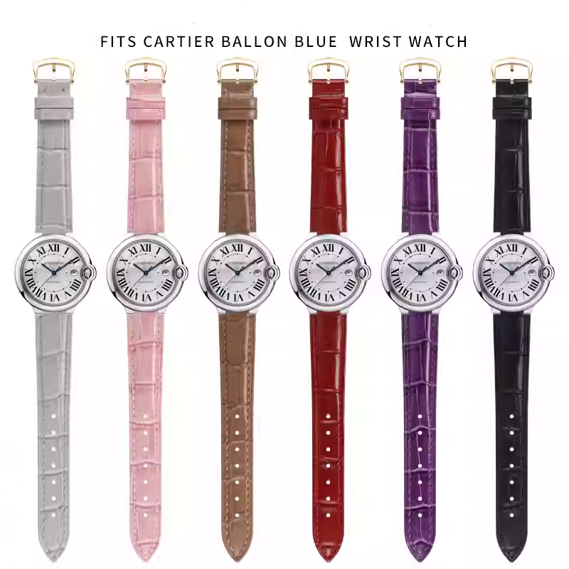 สายนาฬิกาหนังแท้ลายไม้ไผ่แบบนู - Cartier Watch Ballon Bleu บทวิจารณ์และราคา